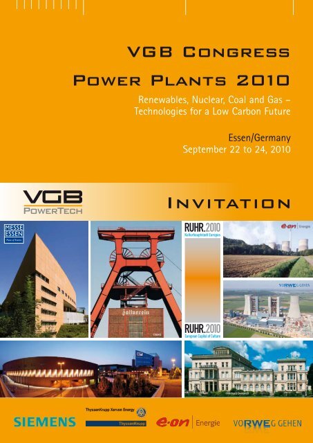 Invitation VGB Congress 2010 - VGB PowerTech