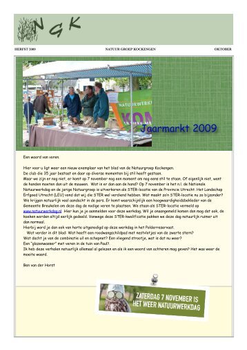 Nieuwsbrief najaar 2009 - Natuurgroep Kockengen