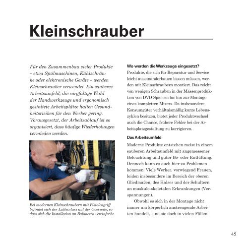 Ergonomie bei Handwerkzeugen - BUCK - Industrieservice