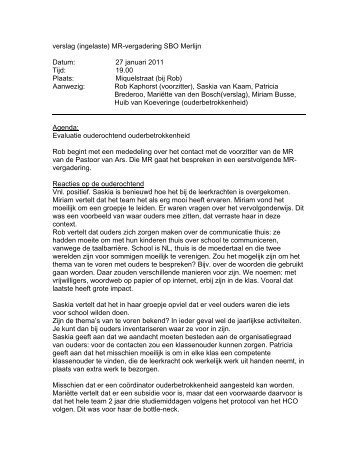 verslag (ingelaste) MR-vergadering SBO Merlijn - Nldata
