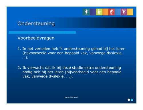 Presentatie van vragenlijsten van verschillende projecten