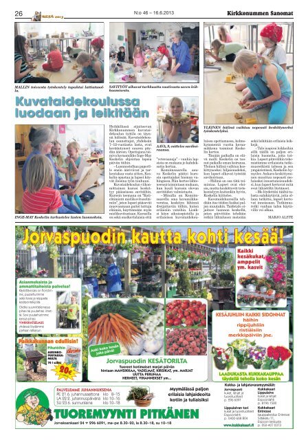 Trevlig sommar! Hyvää kesää! - Kirkkonummen Sanomat