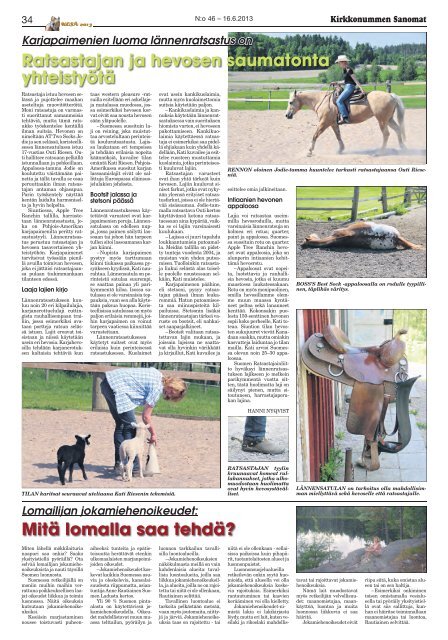 Trevlig sommar! Hyvää kesää! - Kirkkonummen Sanomat