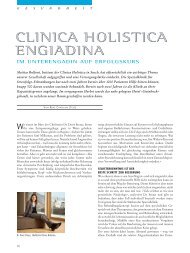 Clinica Holistica Engiadina im Unterengadin auf Erfolgskurs (PDF)