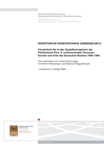 Repertorium Poenitentiariae Germanicum IV - Deutsches ...