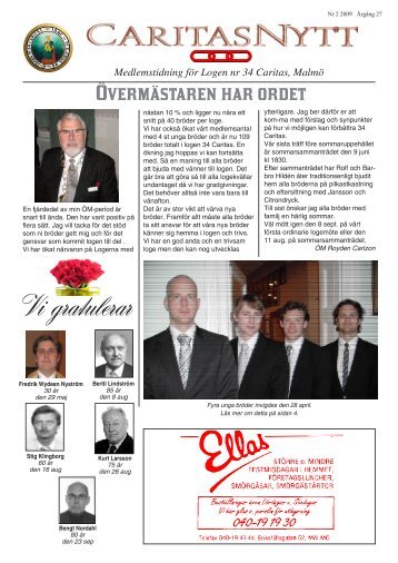 Vi gratulerar - Logen nr 34 Caritas