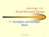 Sociology 201: Social Research Design