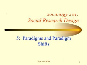 Sociology 201: Social Research Design