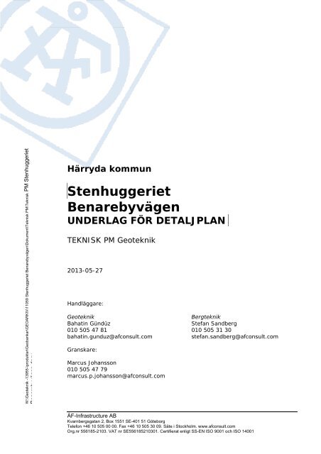 Geoteknisk utredning - Härryda kommun