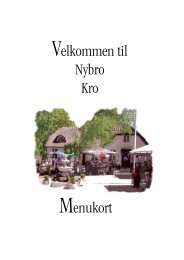 Menukort Velkommen til Nybro Kro