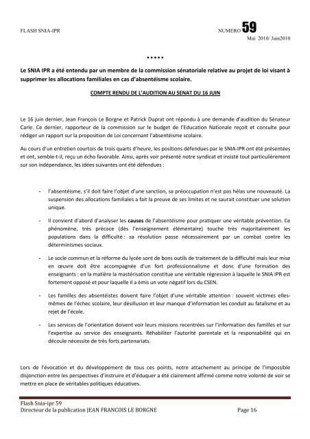 Bulletin des Inspecteurs d'Académie - Inspecteurs ... - Site SniA-ipr