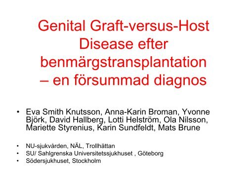 Genital Graft-versus-Host Disease efter ... - SFOG