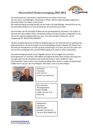 Nieuwsbrief Oudervereniging 2012-2013 - Welkom op de website ...