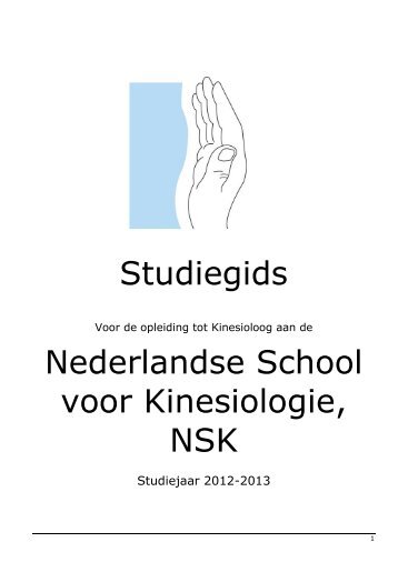 Studiegids Nederlandse School voor Kinesiologie, NSK