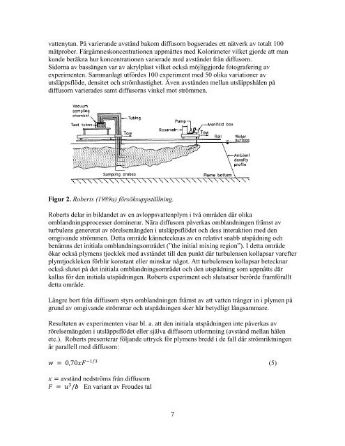 Numerisk modell för spridning av avloppsvatten