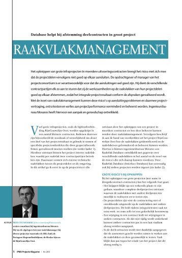 Publicatie Raakvlakmanagement in het blad Projectie - Movares