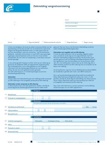 Download Ziekmelding "vangnetters" algemeen.pdf - De Bedrijfspoli