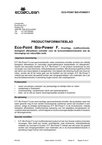 PIB / Productinformatieblad - MF Safe & Clean