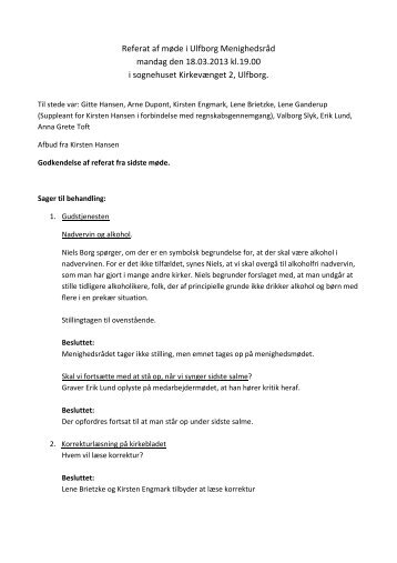 Referat af møde 18-03-13 - Ulfborg Sogn