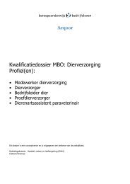 Kwalificatiedossier MBO: Dierverzorging Profiel(en):