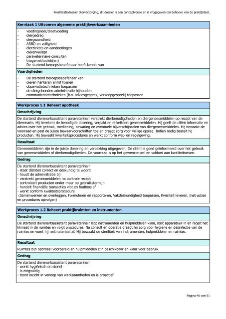 Kwalificatiedossier MBO: Dierverzorging Profiel(en):