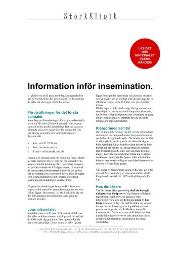 Information inför insemination. - StorkKlinik