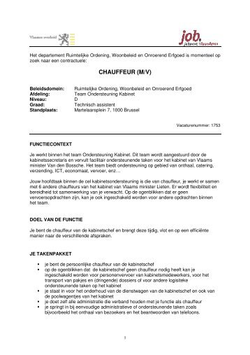 CHAUFFEUR (M/V) - Jobpunt Vlaanderen