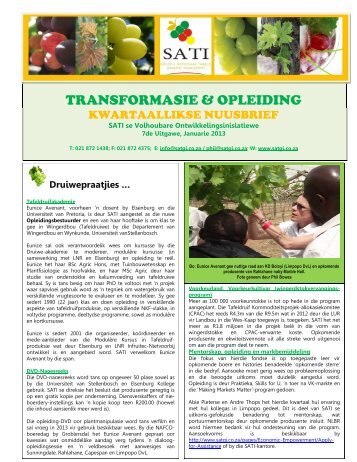 TRANSFORMASIE & OPLEIDING