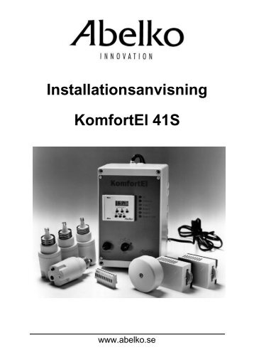 Installationsanvisning KomfortEl 41S - Abelko Innovation