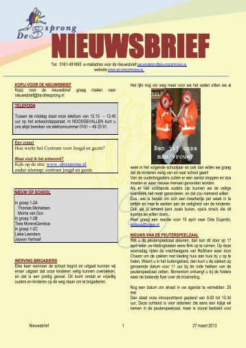 Nieuwsbrief ouders maart 2013