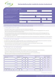 Declaratieformulier buitenlandse zorgkosten - IAK Verzekeringen