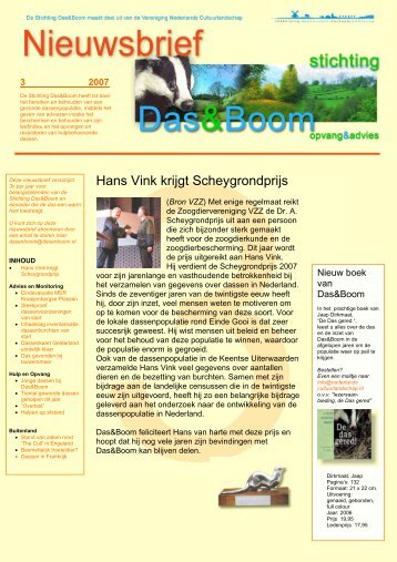 Besmettelijk troeteldier - Vereniging Das & Boom