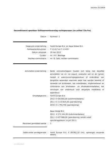 Gecombineerd openbaar faillissementsverslag ... - RWV Advocaten