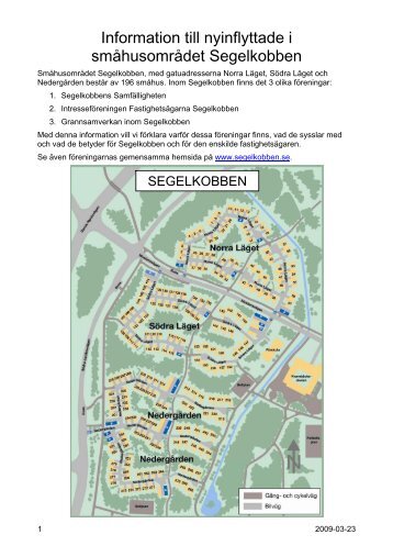 Information till nyinflyttade i - Segelkobben