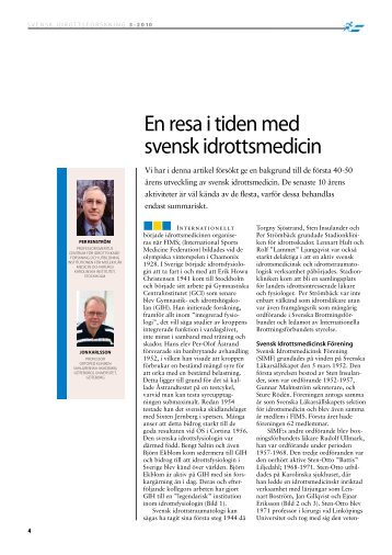 En resa i tiden med svensk idrottsmedicin - GIH