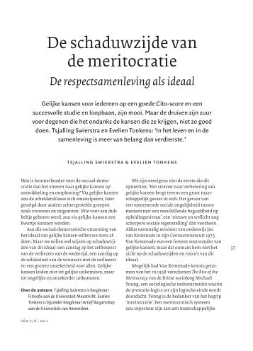 De schaduwzijde van de meritocratie