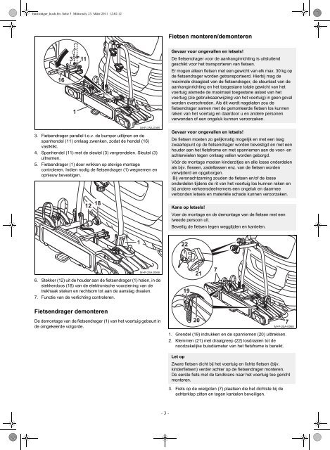 Montage- en gebruiksaanwijzing Fietsendrager voor ... - Uebler