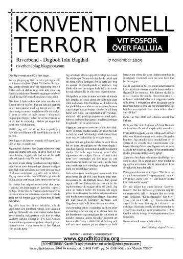 TERROR VIT FOSFOR ÖVER FALLUJA - Gandhi TODAY