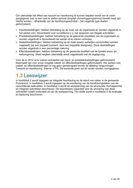 Uitvoeringsprogramma Integrale Handhaving Purmerend 2012