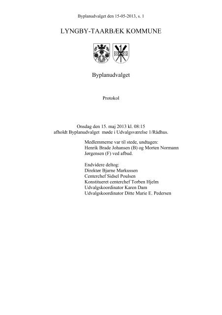 Byplanudvalget 15-05-2013 - Protokol med bilag - Lyngby Taarbæk ...