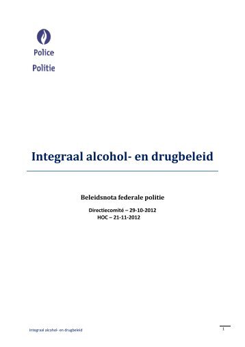 Integraal alcohol- en drugbeleid - ACV Politie