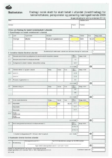 Skatteetaten Fradrag i norsk skatt for skatt betalt i utlandet ... - Skanska
