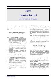 Algerie - Inspection du travail - Droit-Afrique.com