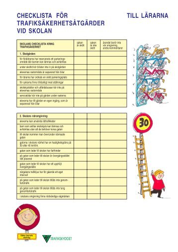 Checklista för skolans trafiksäkerhetsåtgärder - Liikenneturva