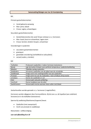 Samenvatting Thema - Biologiepagina