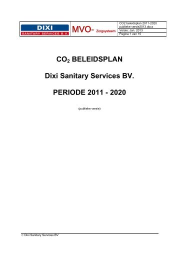 3.b.2 CO2-beleidsplan - Dixi Sanitary Services BV Nederland