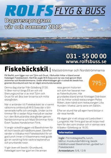 Dagsreseprogram vår och sommar 2013