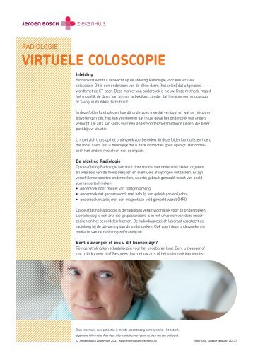 Virtuele coloscopie - Jeroen Bosch Ziekenhuis