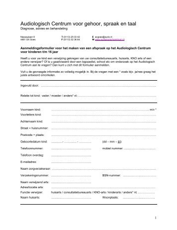 Download hier het aanmeldformulier voor kinderen en jongeren tot ...