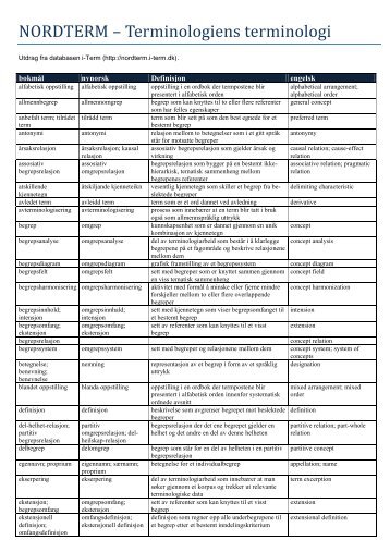 NORDTERM – Terminologiens terminologi